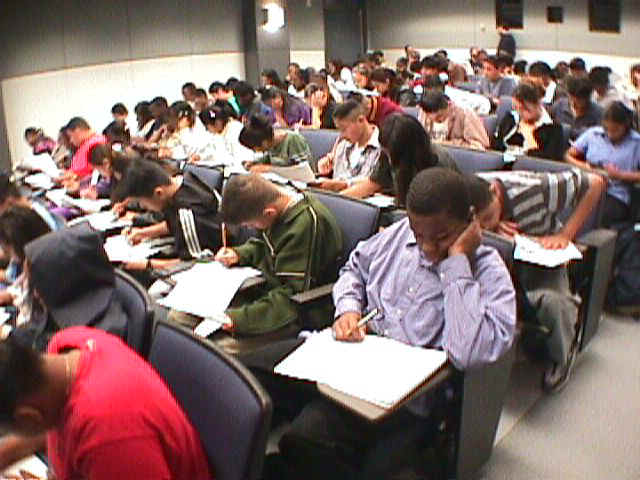 students learning more about trio program